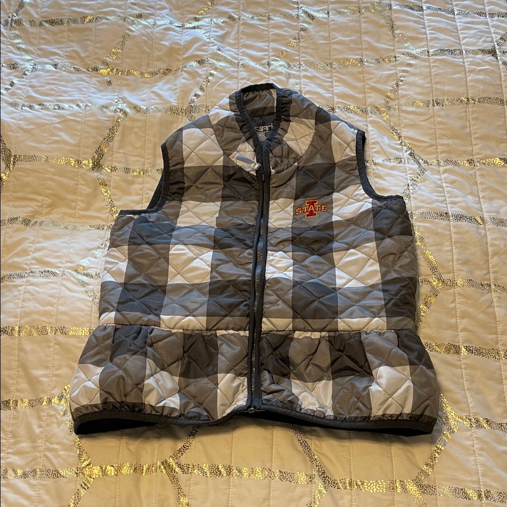 Gray and White Kids Quilted Vest